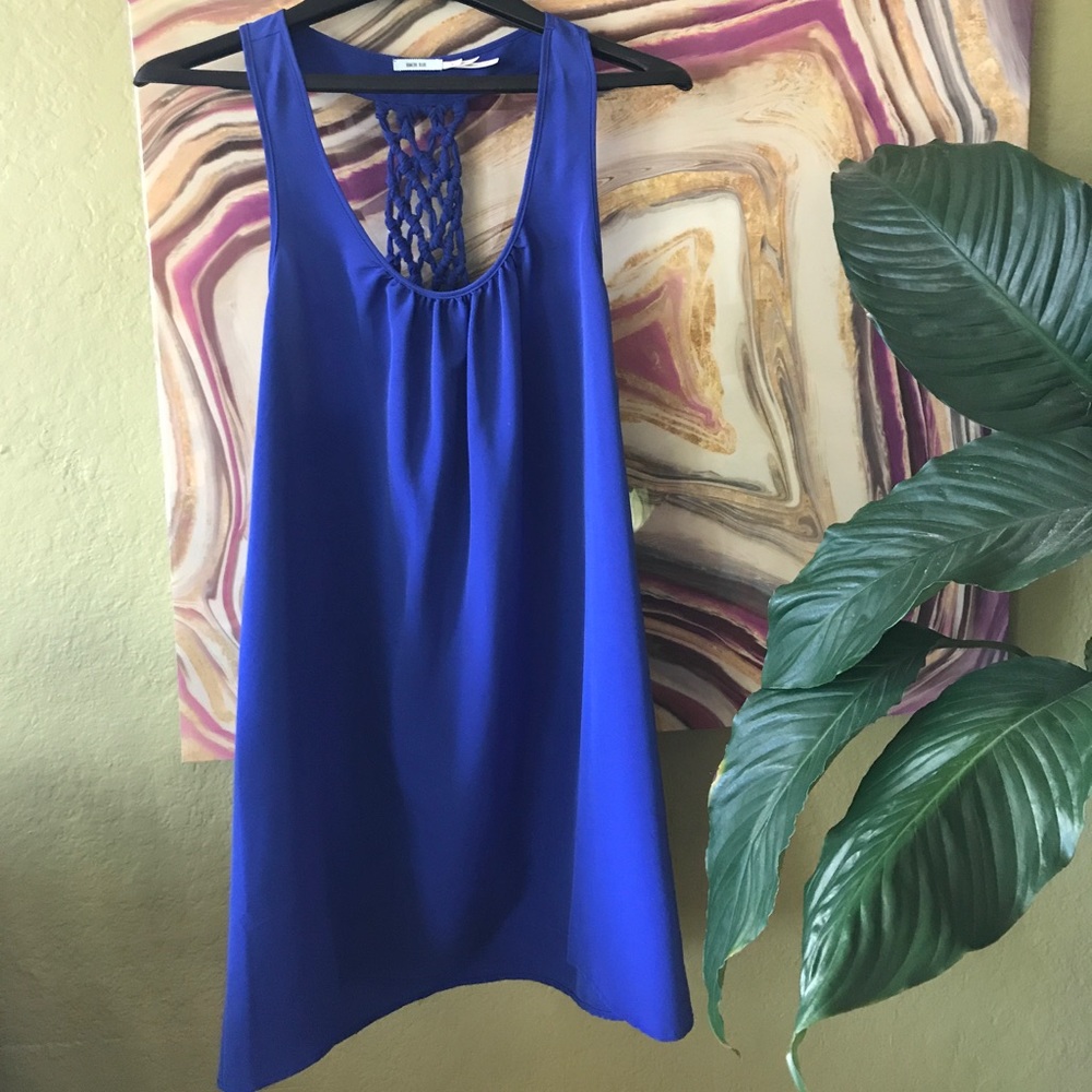 UO Kimchi Blue royal blue flowy tunic tank (M)